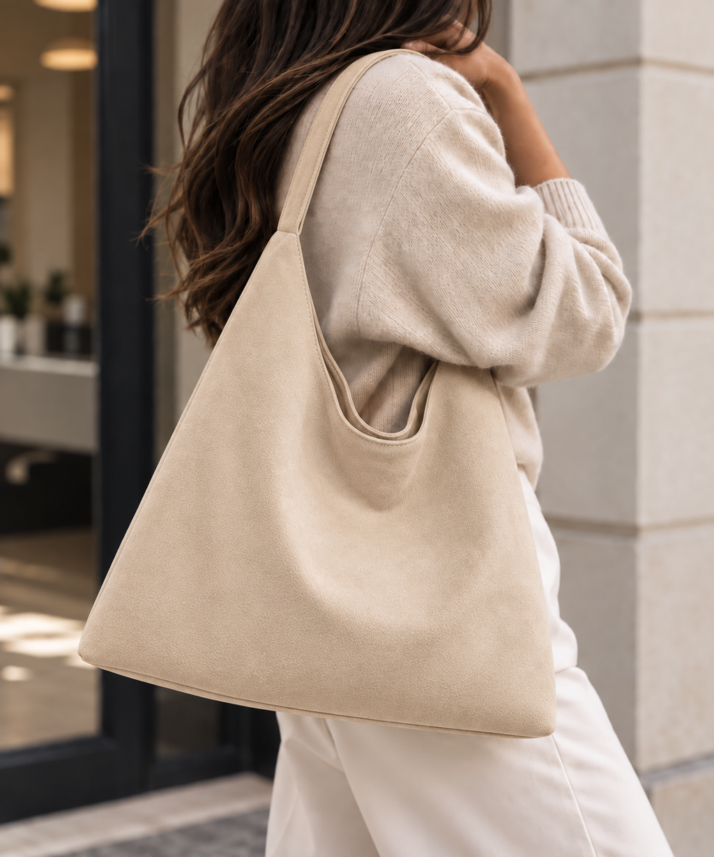LUNA MOODS – rymlig toteväska i mockaimitation